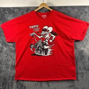 Y2K 2008 Ed “Big Daddy” Roth Trixie Fink Graphic T Shirt Men’s 3XL Red Rat Fink!